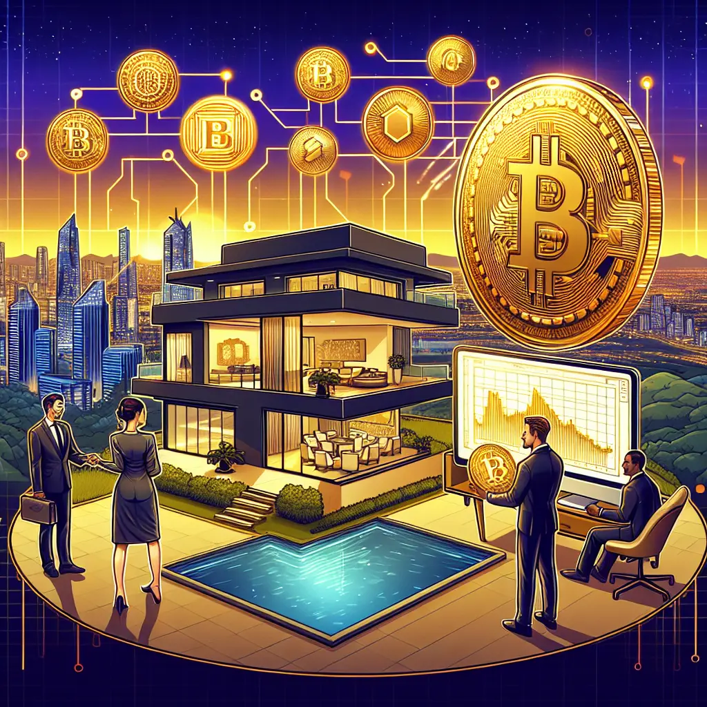 Representation of Bitcoin's Role in Reshaping Luxury Real Estate Transactions