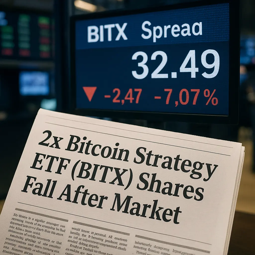 Representation of 2x Bitcoin Strategy ETF (BITX) Shares Fall After Market Open